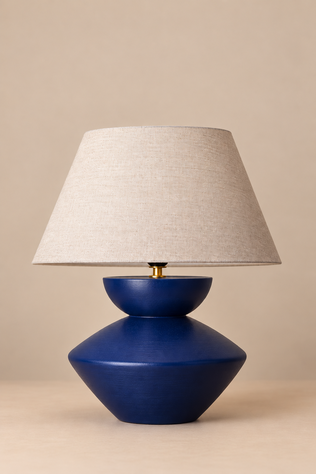 Droid Lamp Navy - Tapered Linen Shade